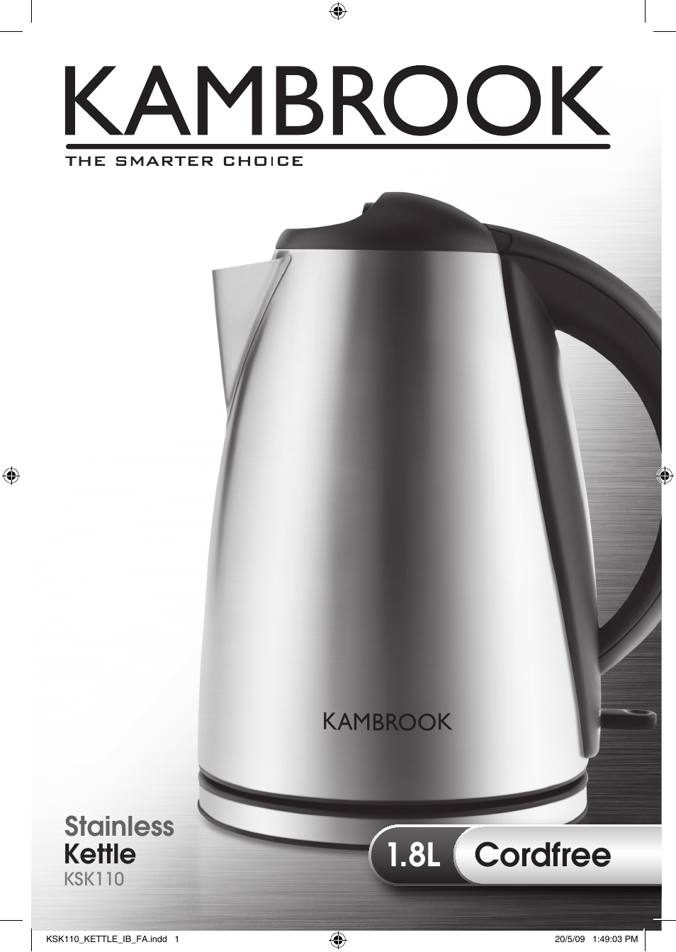 Kambrook CORDFREE KSK110 User Manual | 8 pages