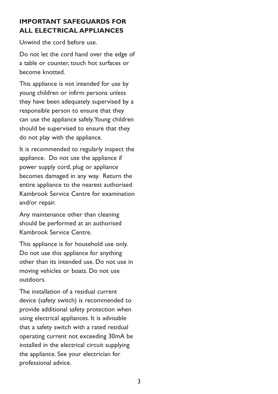 Kambrook Frost Factory KIS20 User Manual | Page 3 / 12