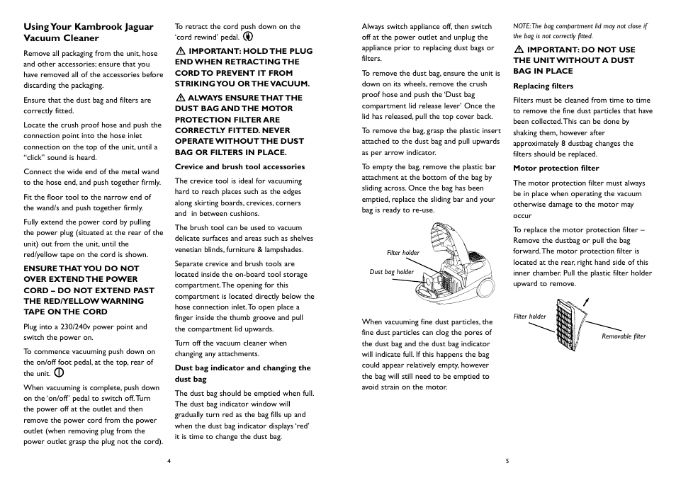 Kambrook KVC5 User Manual | Page 3 / 4