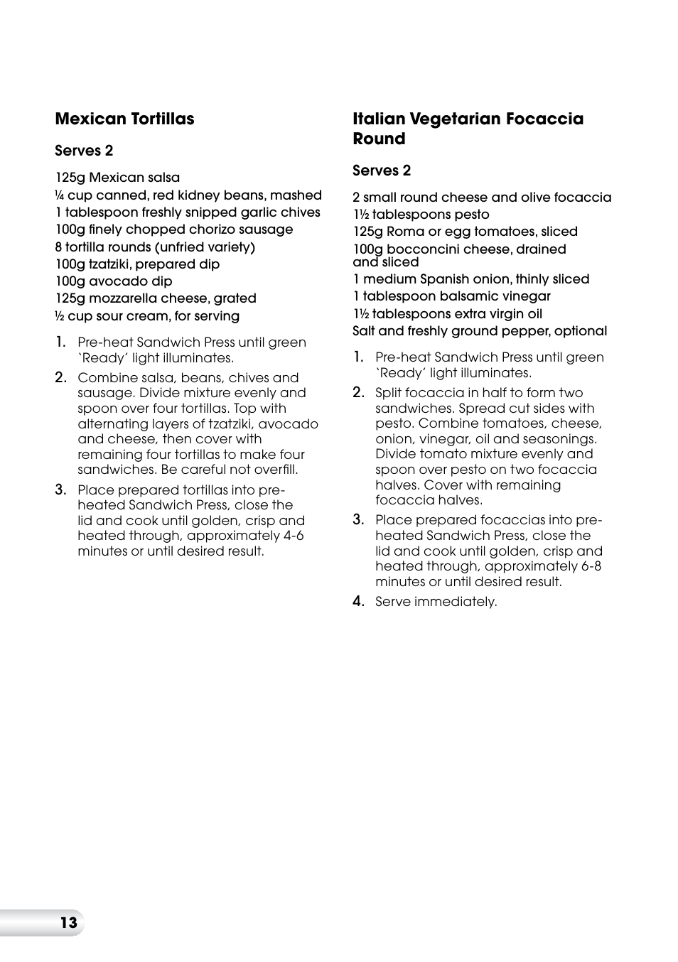 Kambrook KSG220 User Manual | Page 13 / 20