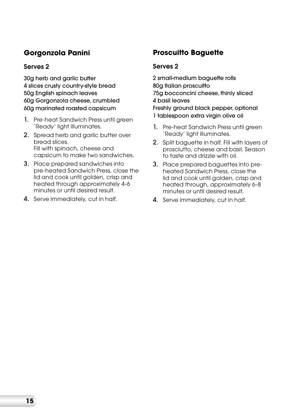 Kambrook KSG220 User Manual | Page 15 / 20