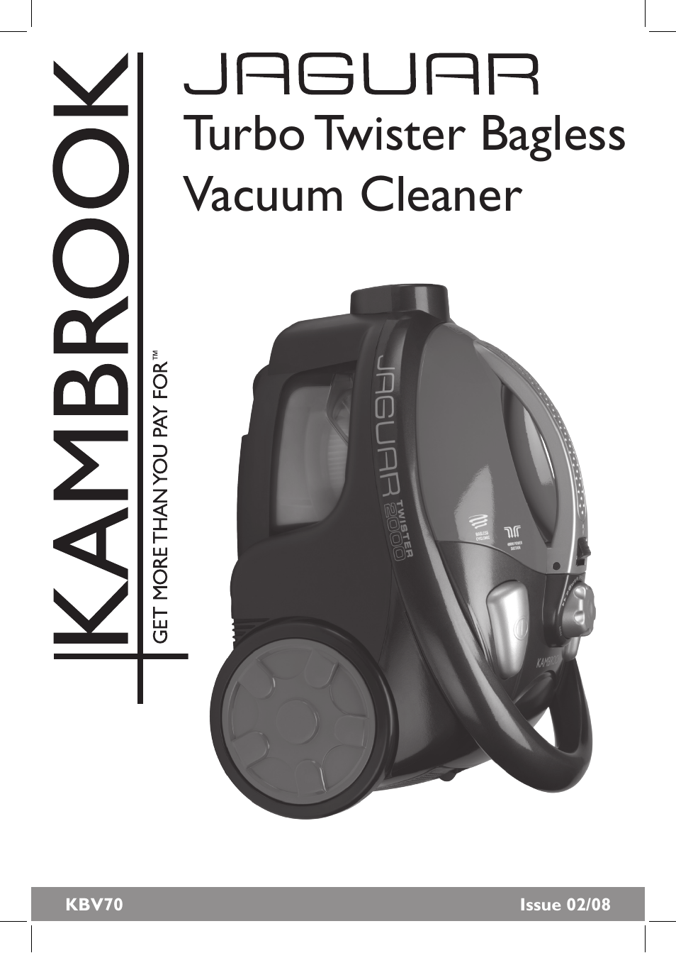 Kambrook JAGUAR KBV70 User Manual | 8 pages