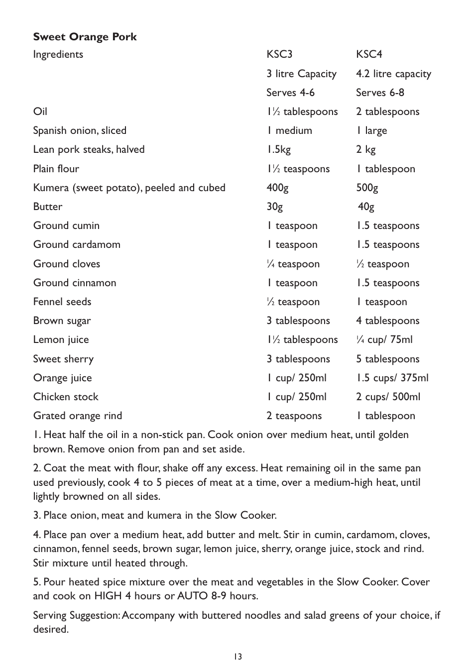 Kambrook KSC4 User Manual | Page 13 / 20