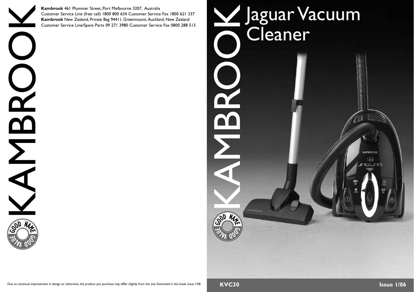 Kambrook KVC30 User Manual | 4 pages