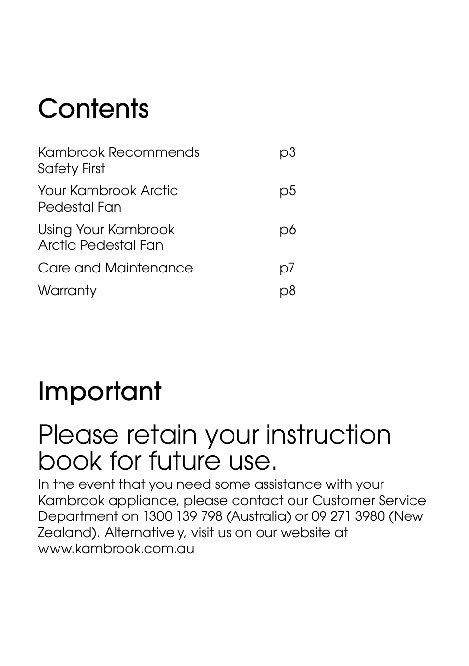 Kambrook KFA413 User Manual | Page 2 / 8