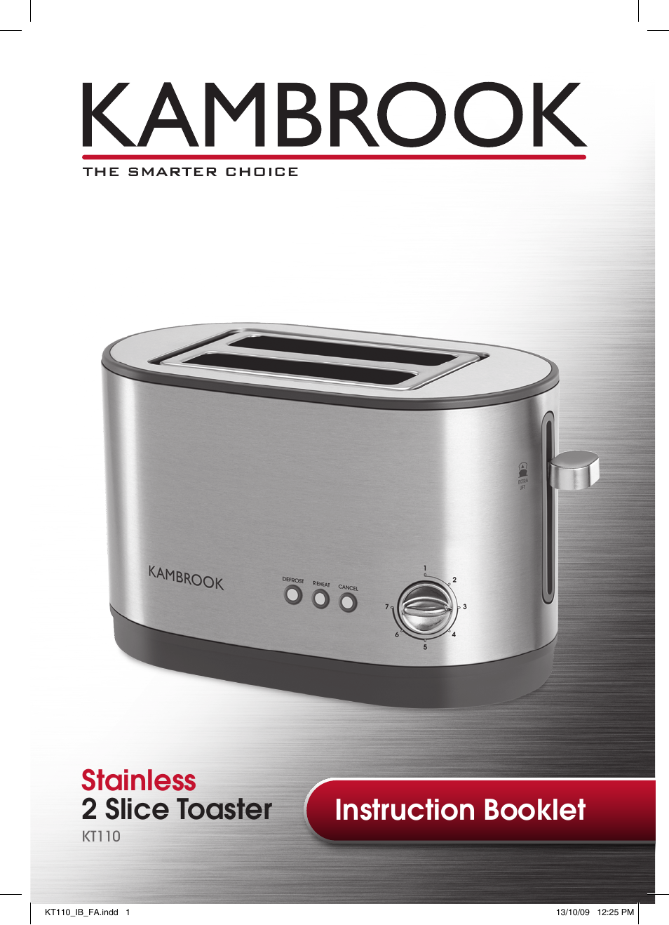 Kambrook KT110 User Manual | 12 pages