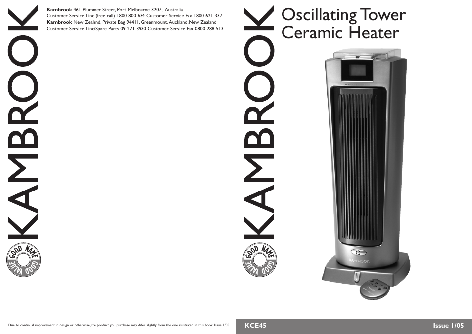 Kambrook KCE45 User Manual | 4 pages