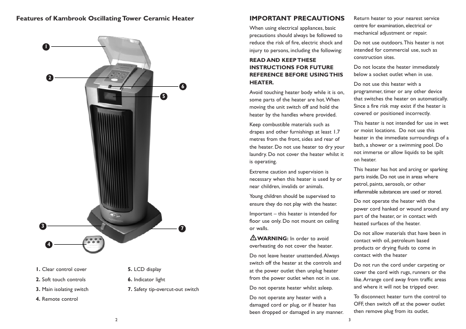 Kambrook KCE45 User Manual | Page 2 / 4