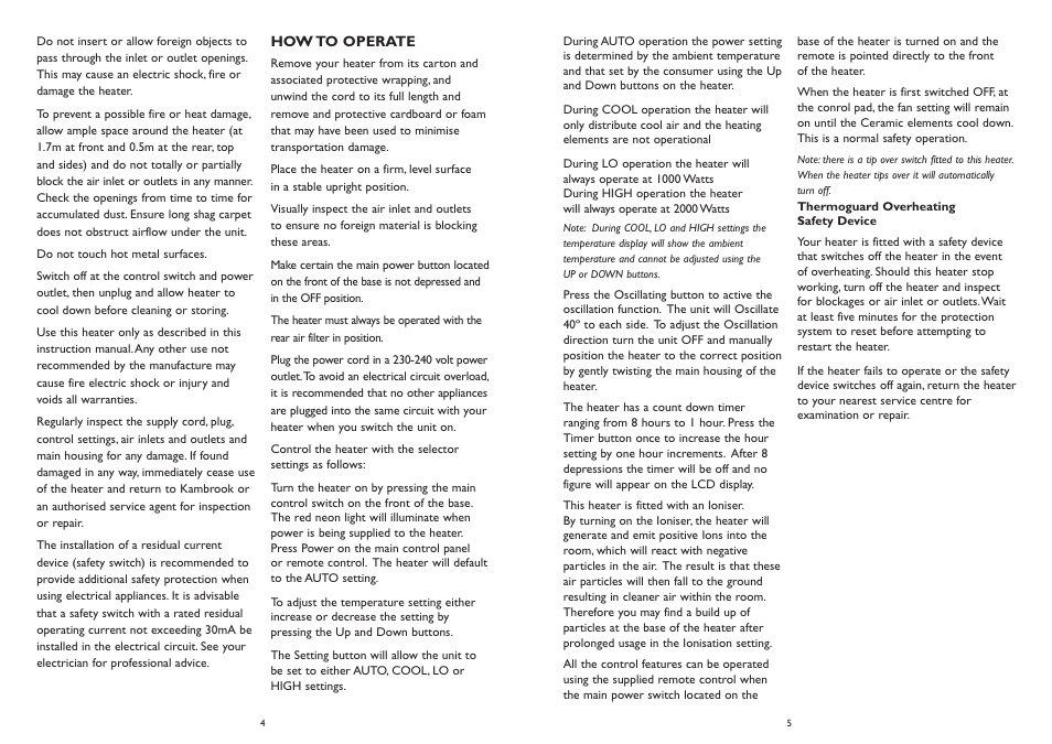 Kambrook KCE45 User Manual | Page 3 / 4