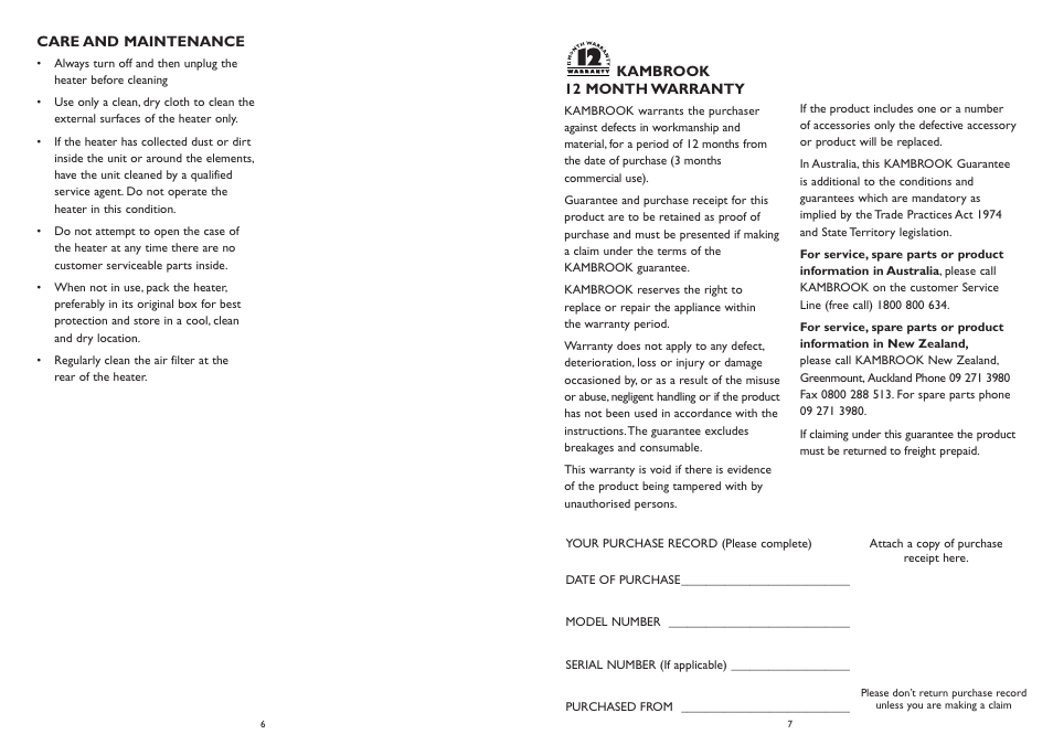 Kambrook KCE45 User Manual | Page 4 / 4