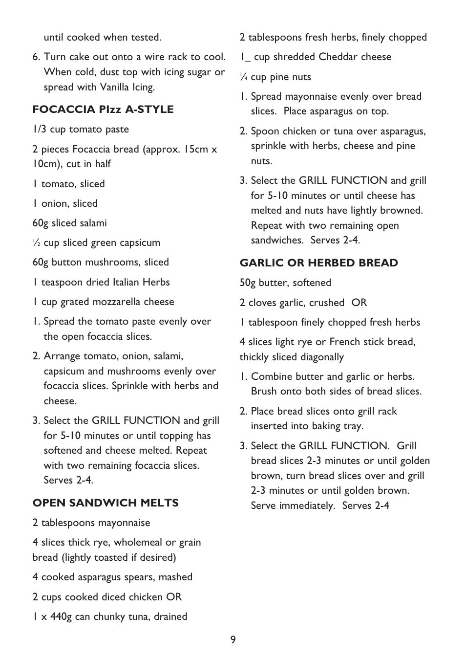Kambrook KOT100 User Manual | Page 9 / 12