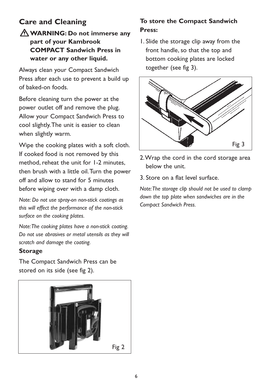 Care and cleaning | Kambrook KP500 User Manual | Page 6 / 16