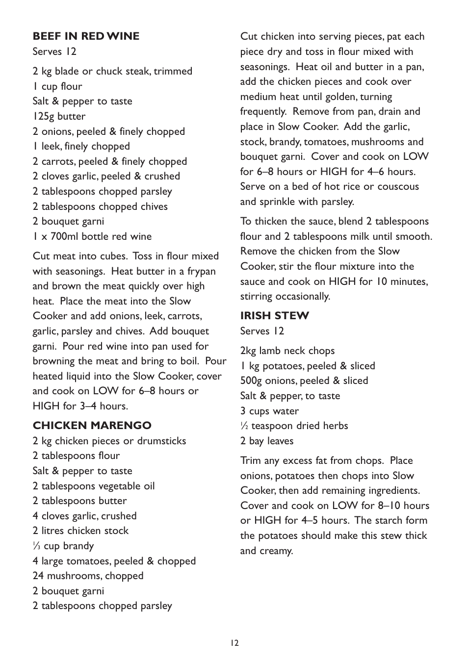 Kambrook KSC 100 User Manual | Page 12 / 20