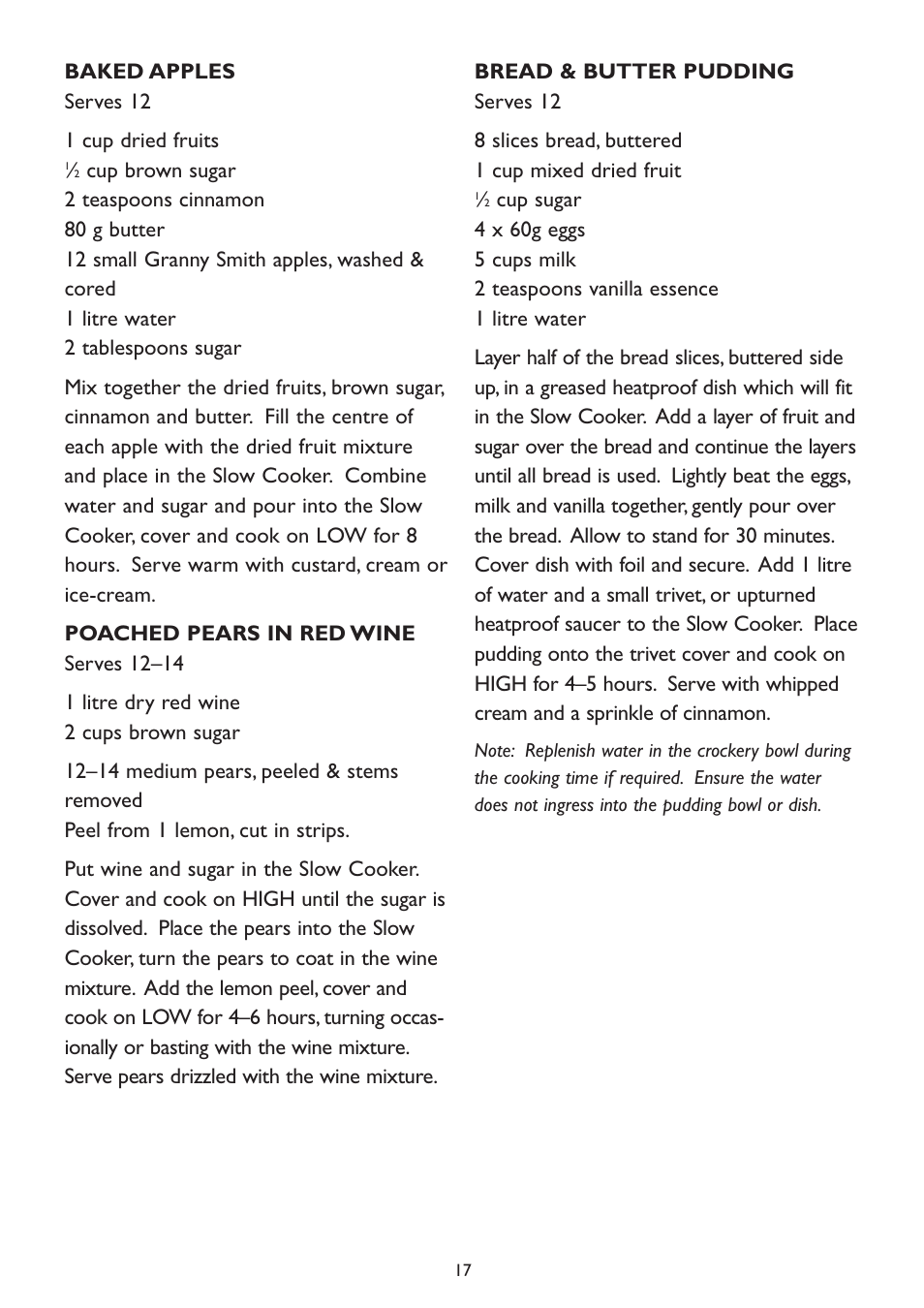 Kambrook KSC 100 User Manual | Page 17 / 20