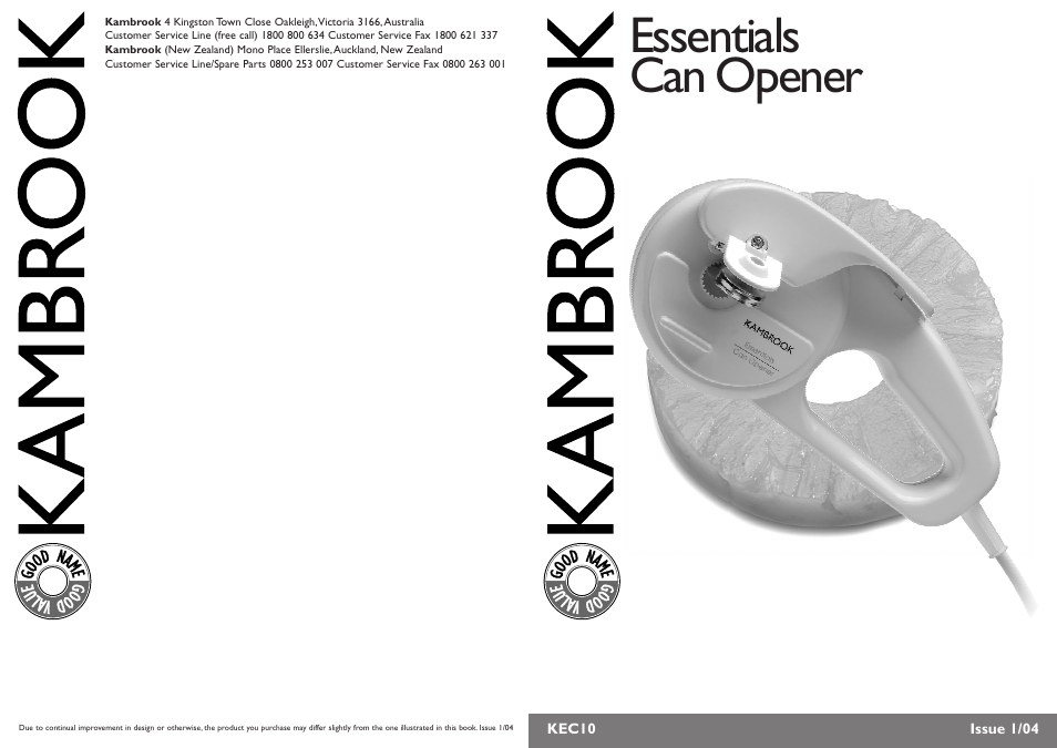 Kambrook KEC10 User Manual | 4 pages