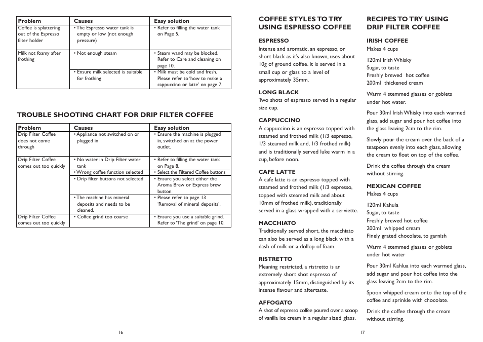 Kambrook Caf 3 in 1 Coffee Maker KDC120 User Manual | Page 9 / 10