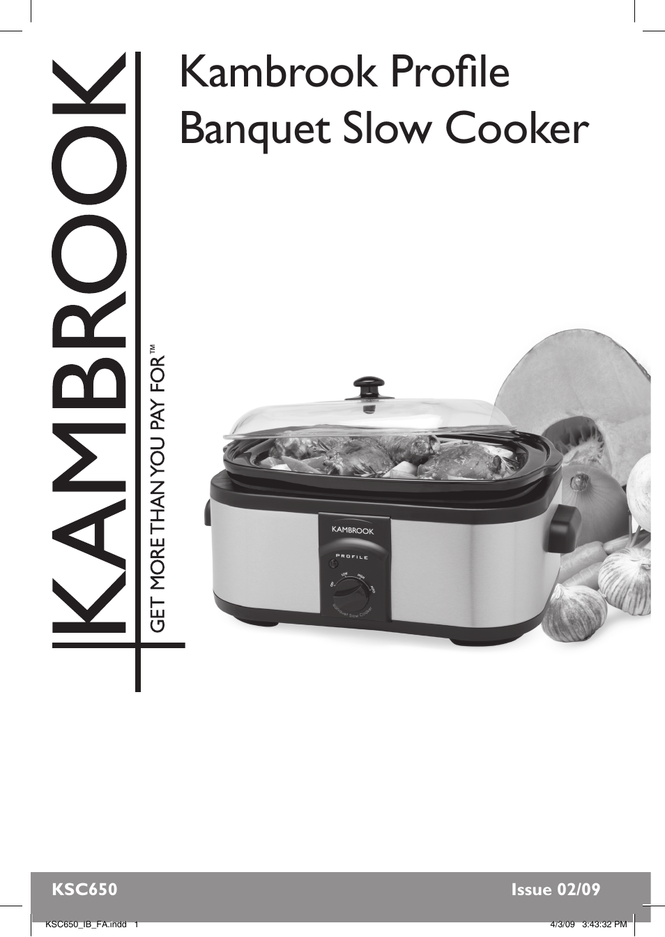 Kambrook KSC650 User Manual | 20 pages