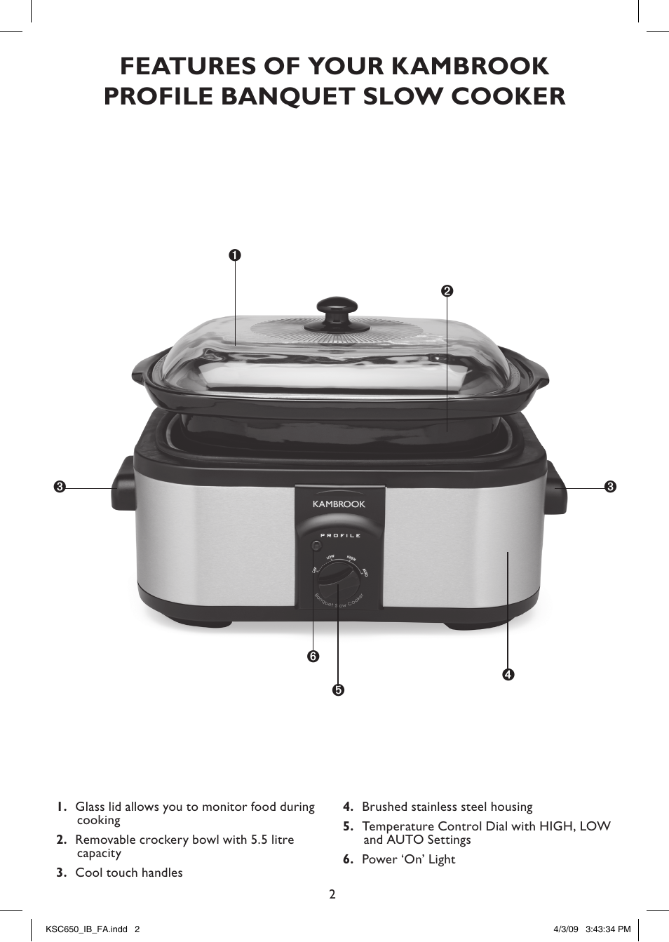 Kambrook KSC650 User Manual | Page 2 / 20