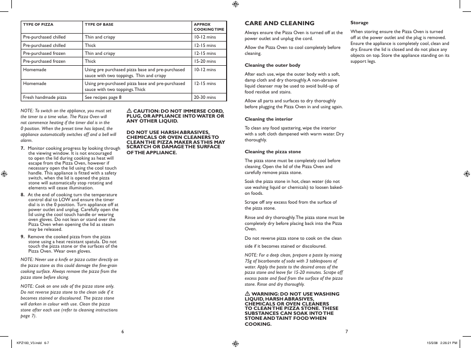 Kambrook KPZ100 User Manual | Page 4 / 7