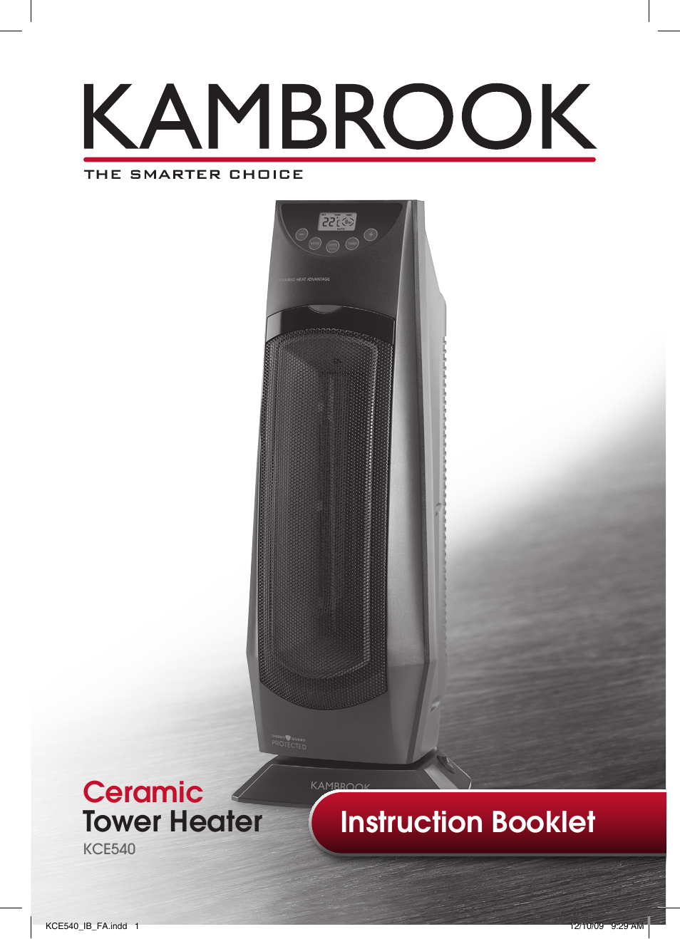 Kambrook KCE540 User Manual | 12 pages