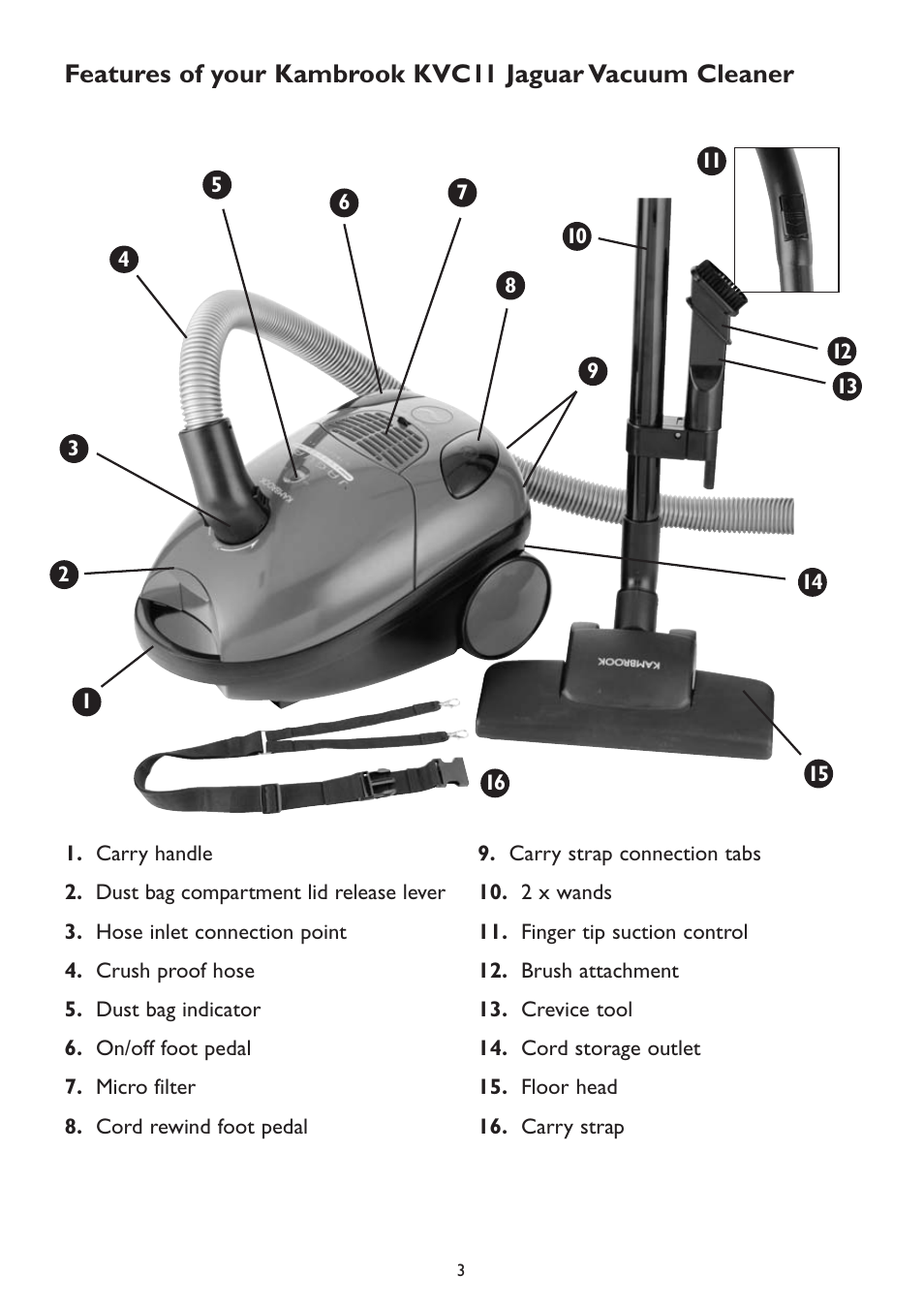 Kambrook KVC12 User Manual | Page 3 / 12