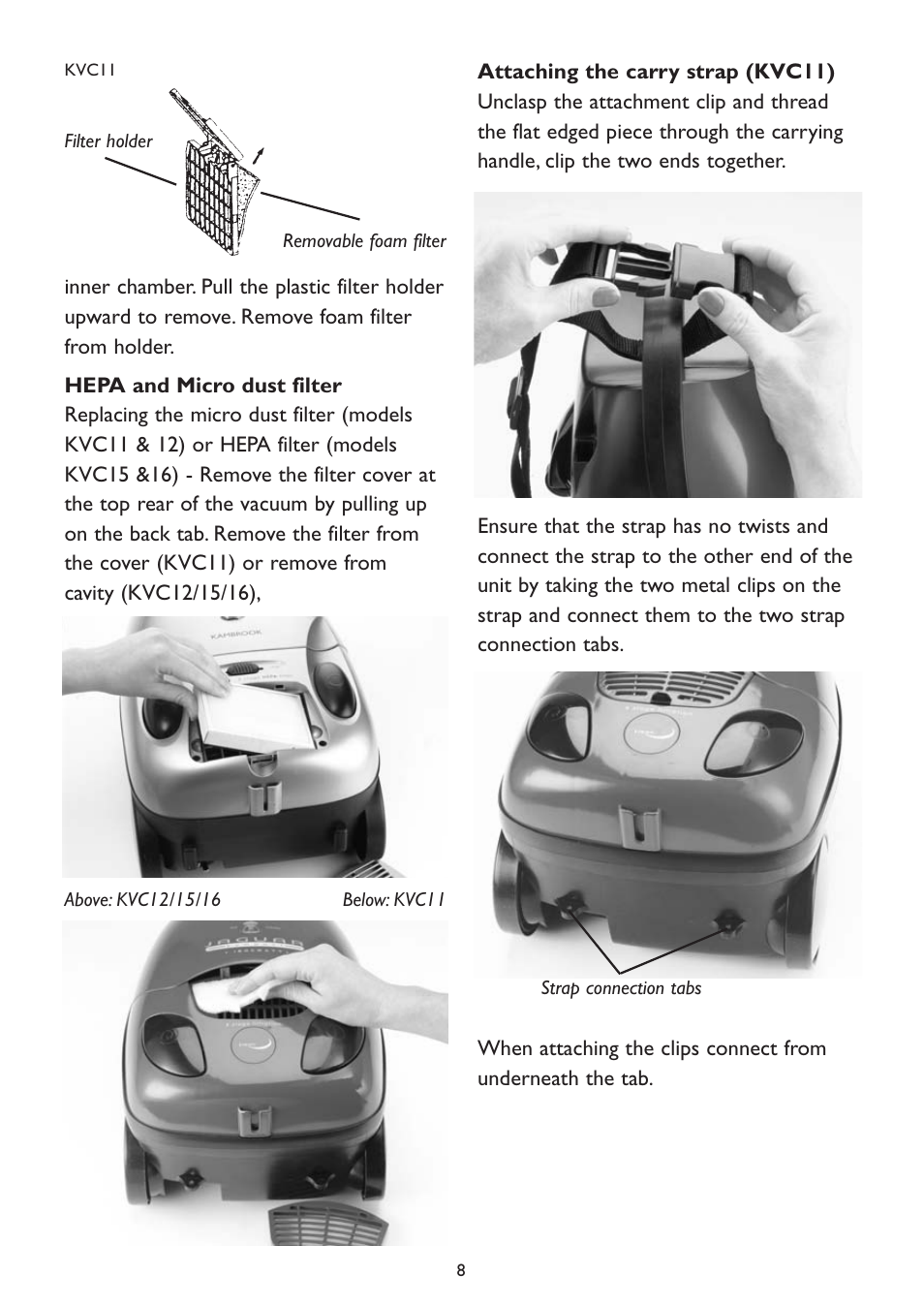 Kambrook KVC12 User Manual | Page 8 / 12