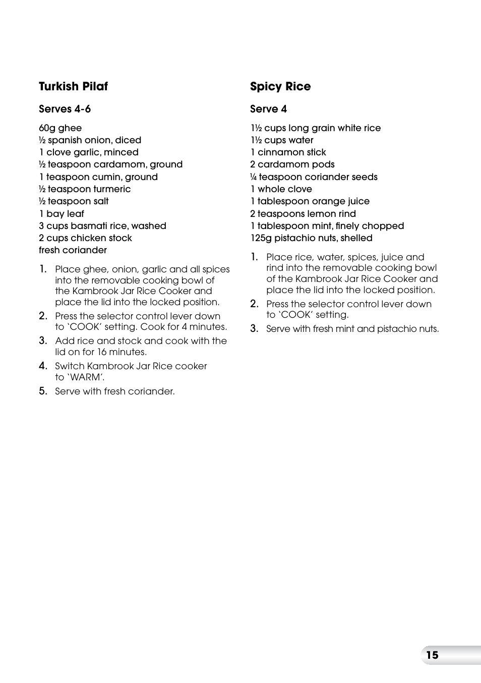 Kambrook KRC400 User Manual | Page 15 / 16