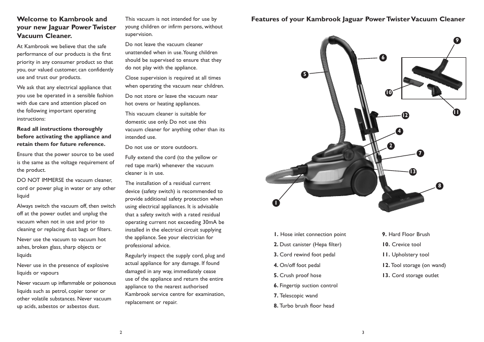 Kambrook Jaguar Power Twister KBV30 User Manual | Page 2 / 6