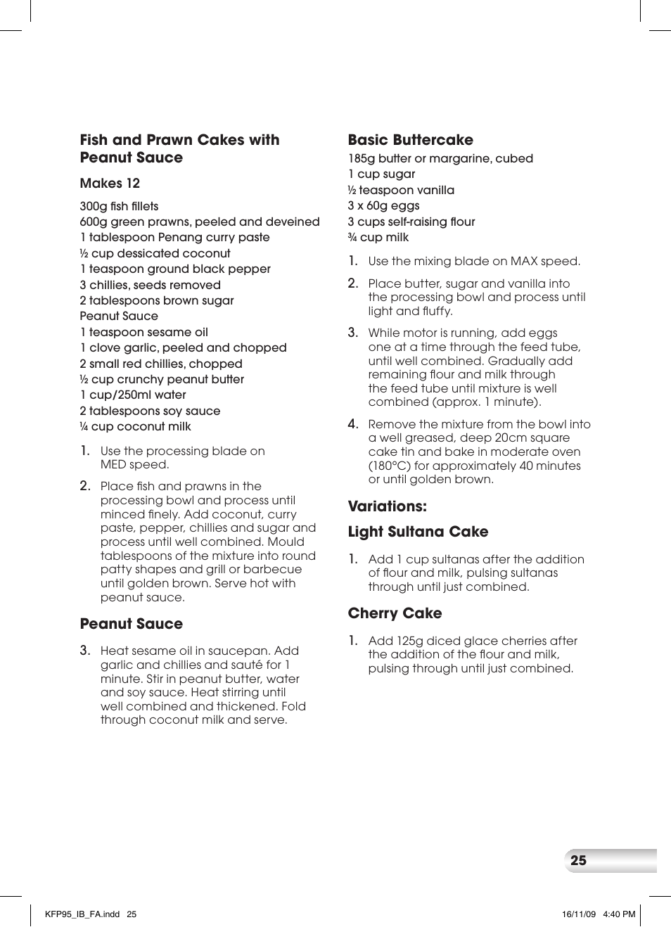 Kambrook KFP95 User Manual | Page 25 / 32