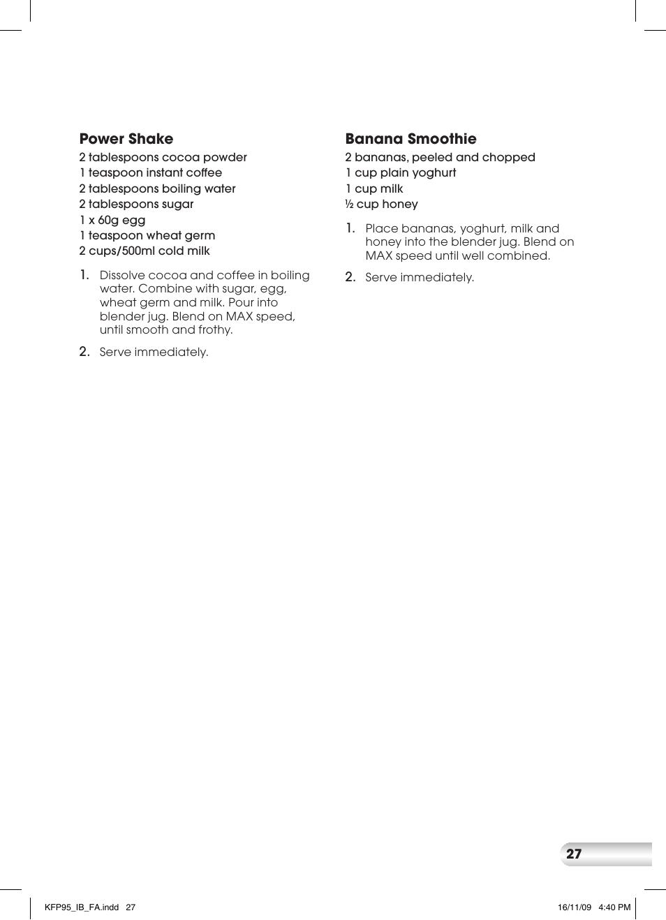 Kambrook KFP95 User Manual | Page 27 / 32