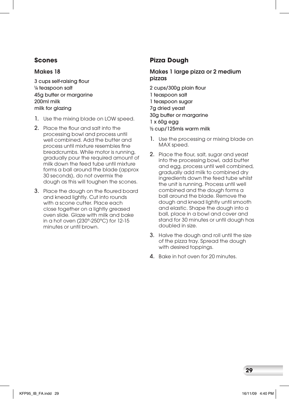 Kambrook KFP95 User Manual | Page 29 / 32