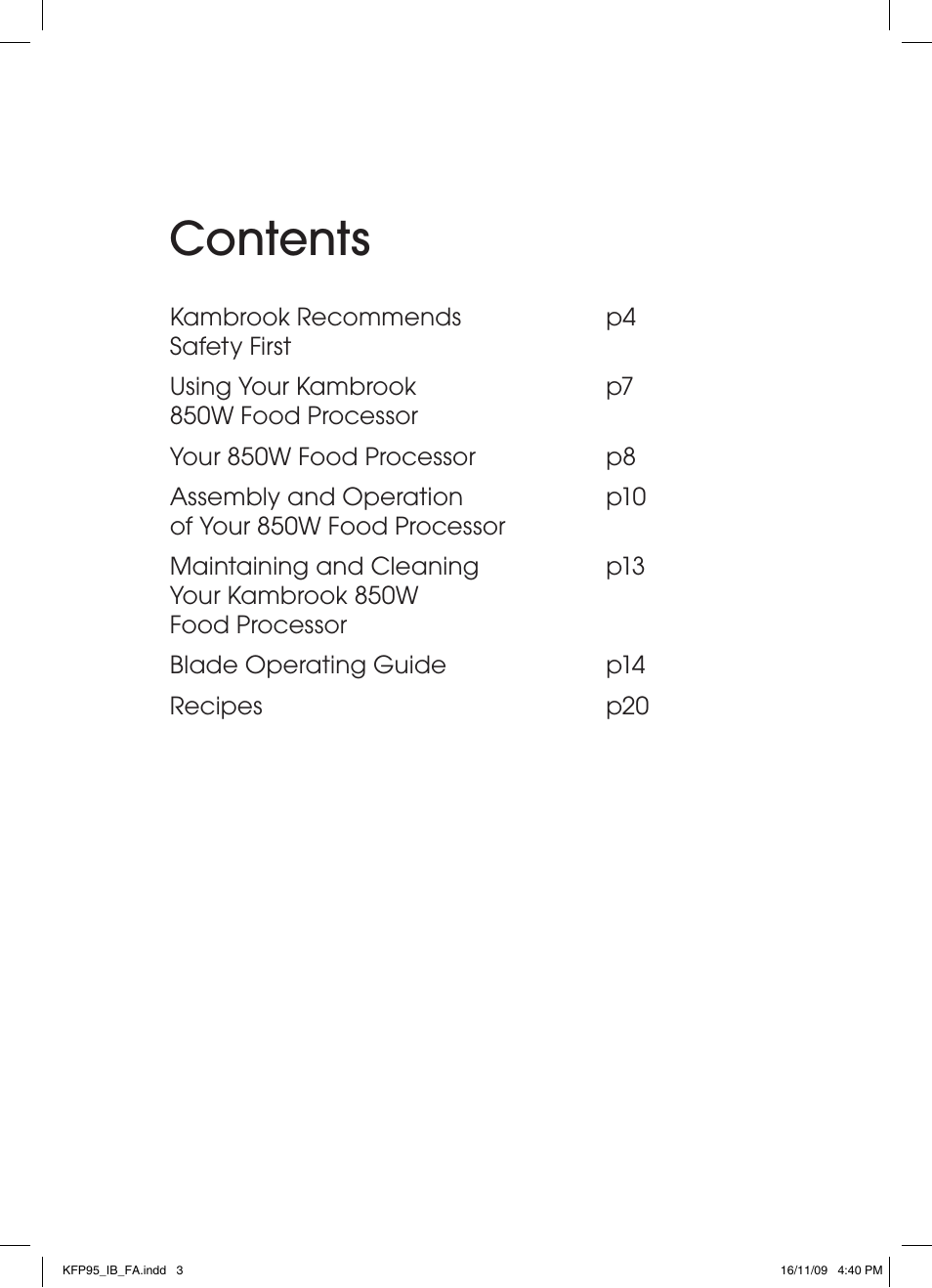 Kambrook KFP95 User Manual | Page 3 / 32