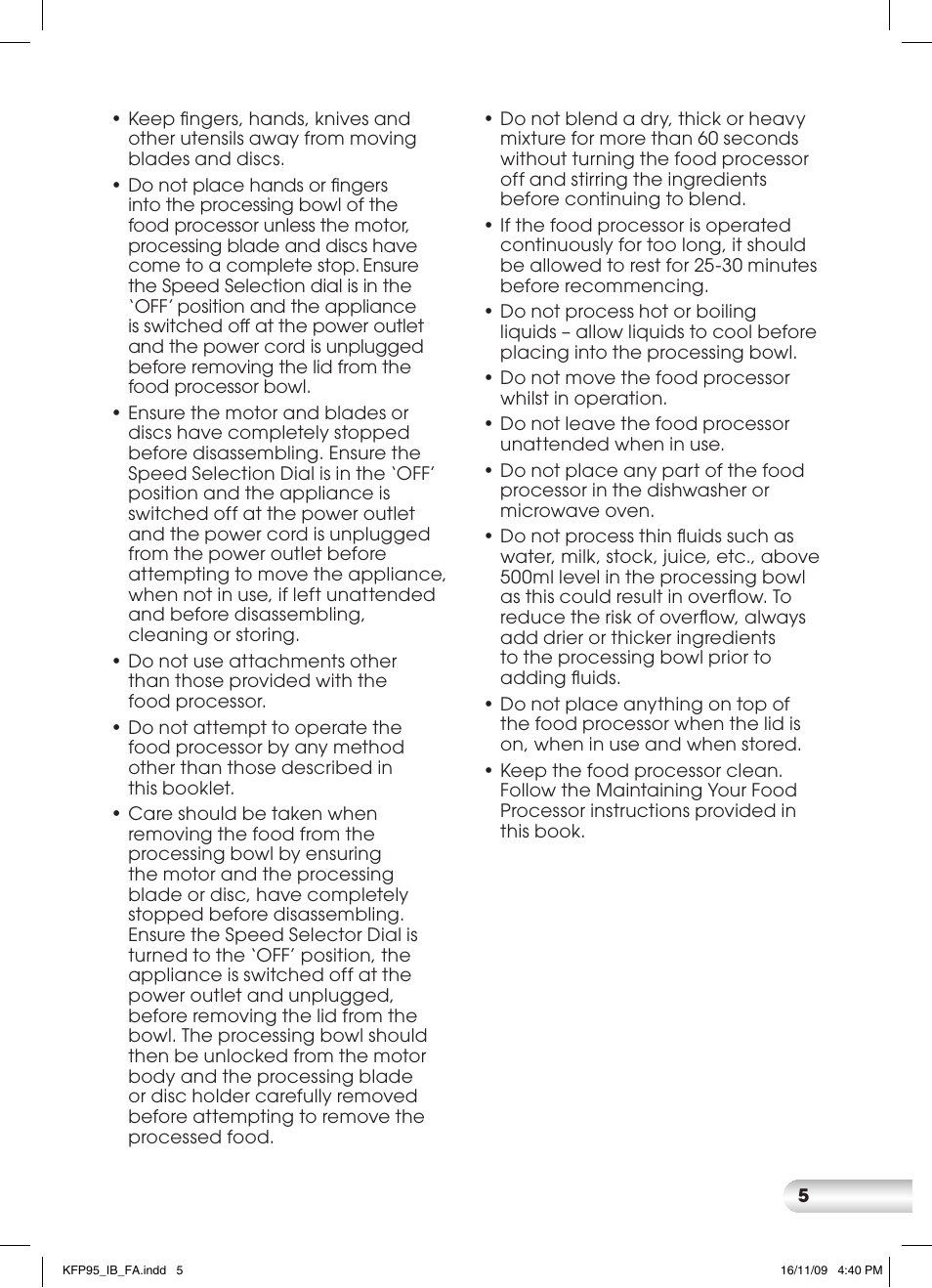 Kambrook KFP95 User Manual | Page 5 / 32