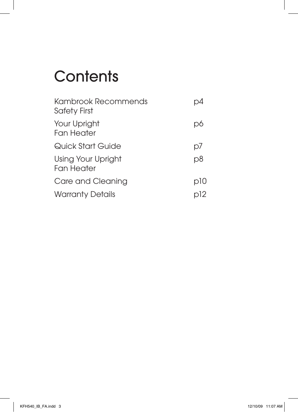 Kambrook KFH540 User Manual | Page 3 / 12