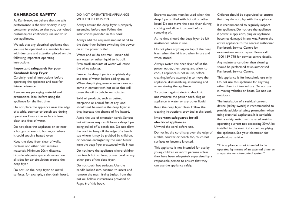 Kambrook KDF100 User Manual | Page 2 / 6