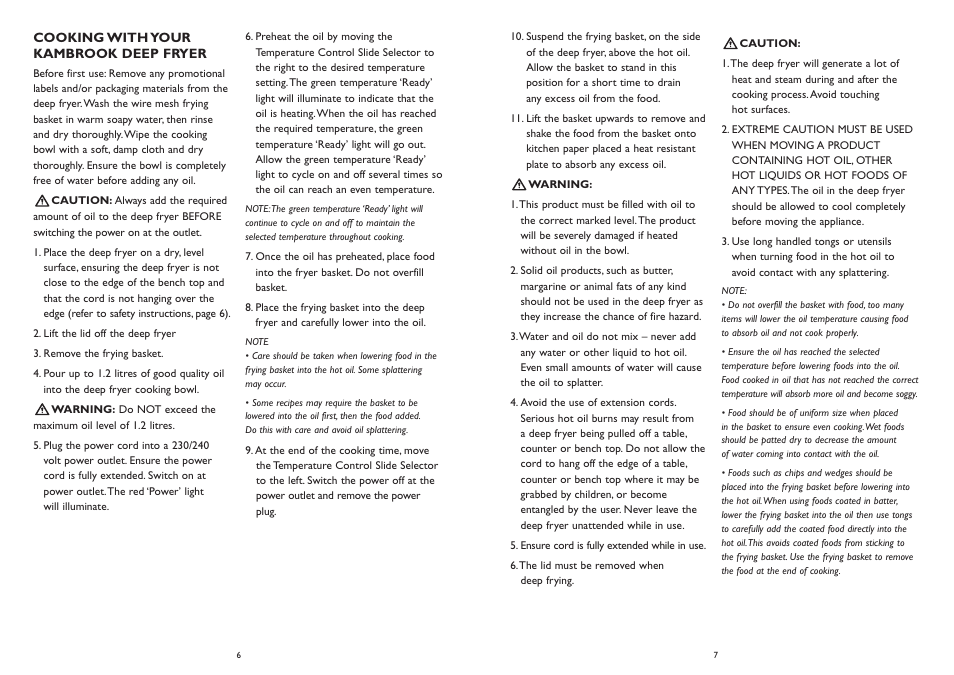 Kambrook KDF100 User Manual | Page 4 / 6