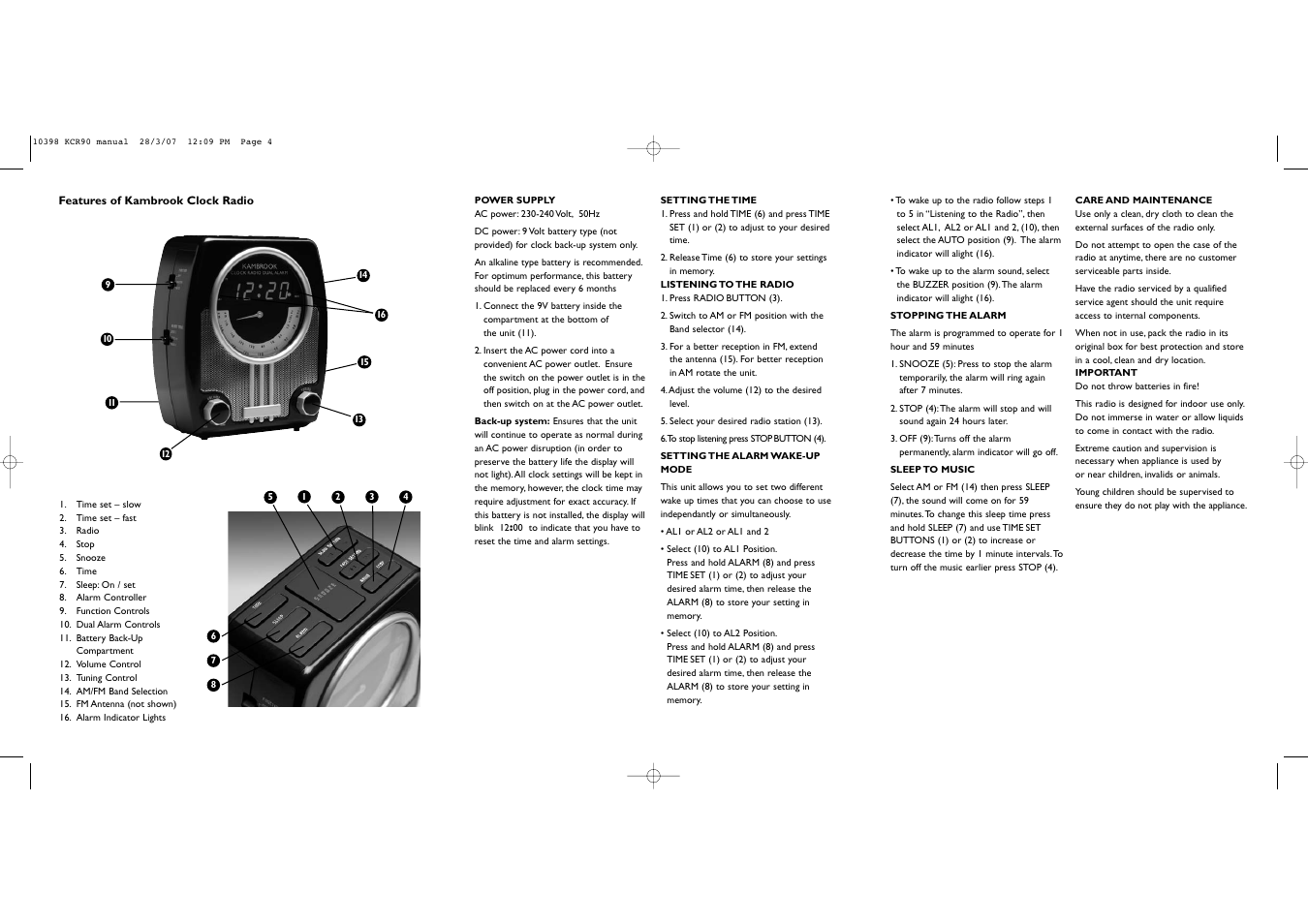 Kambrook KCR90 User Manual | Page 2 / 2