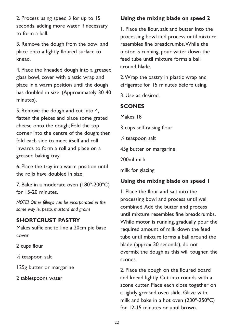 Kambrook KFP90 User Manual | Page 22 / 28