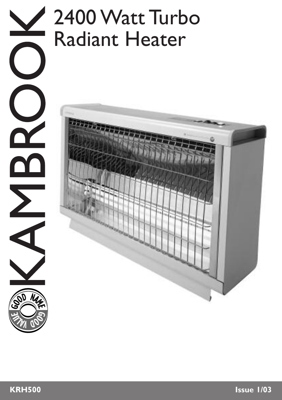 Kambrook KRH500 User Manual | 8 pages