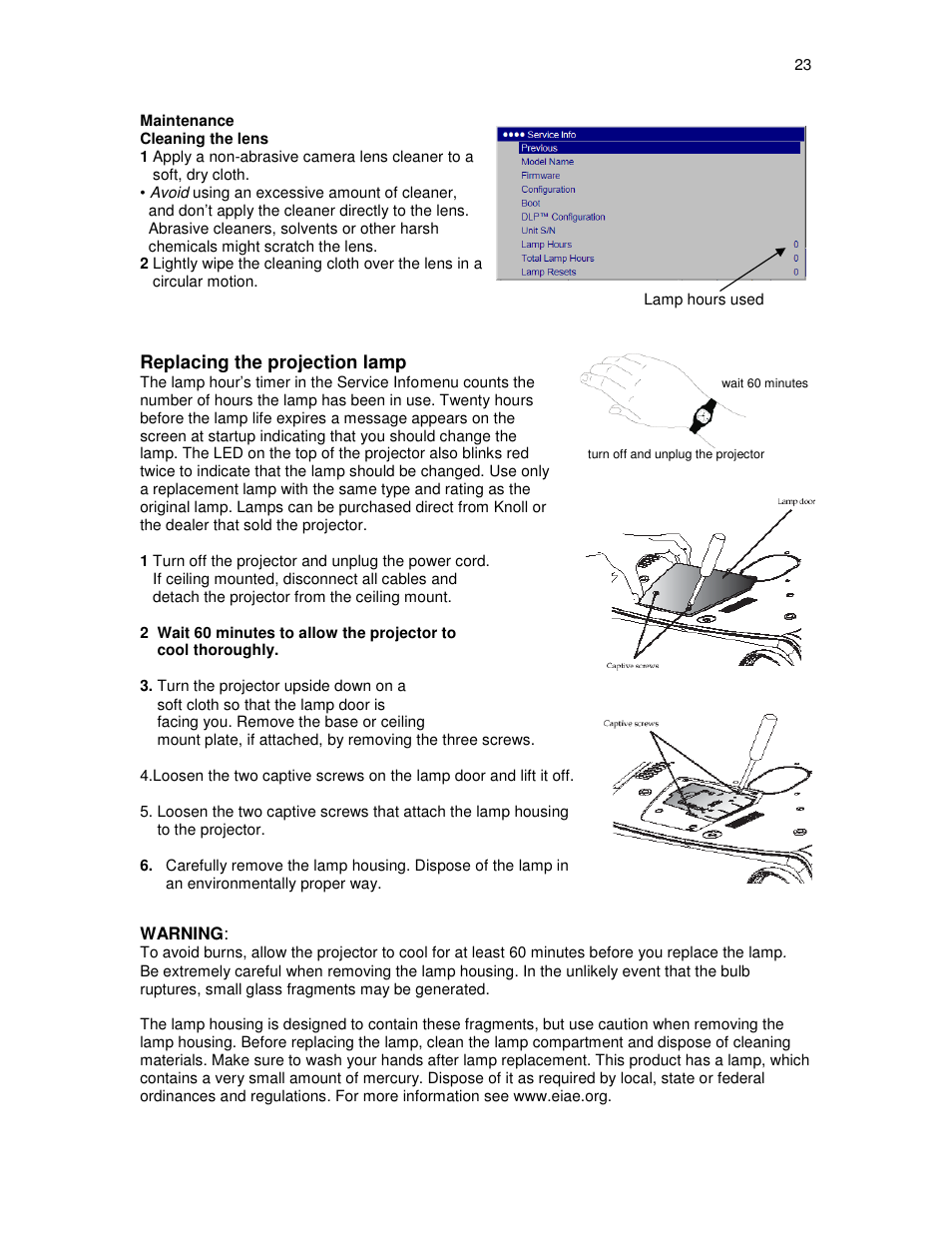 Knoll HDP460 User Manual | Page 23 / 30