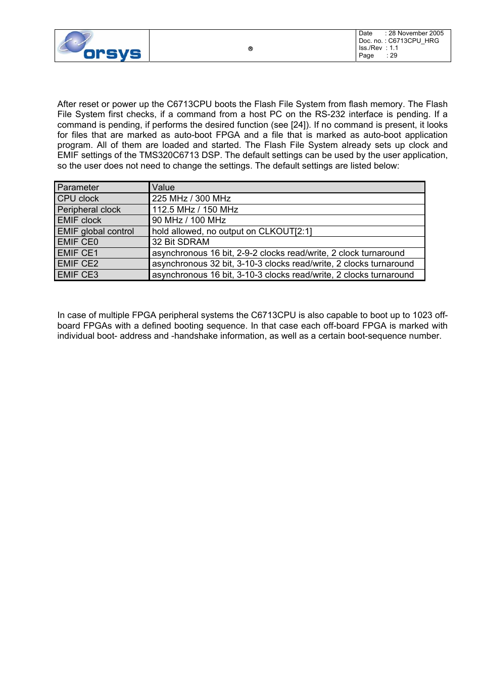 4 boot process and default setup of the c6713cpu, Chapter 4 describes t | Kane Industries C6713CPU User Manual | Page 29 / 54