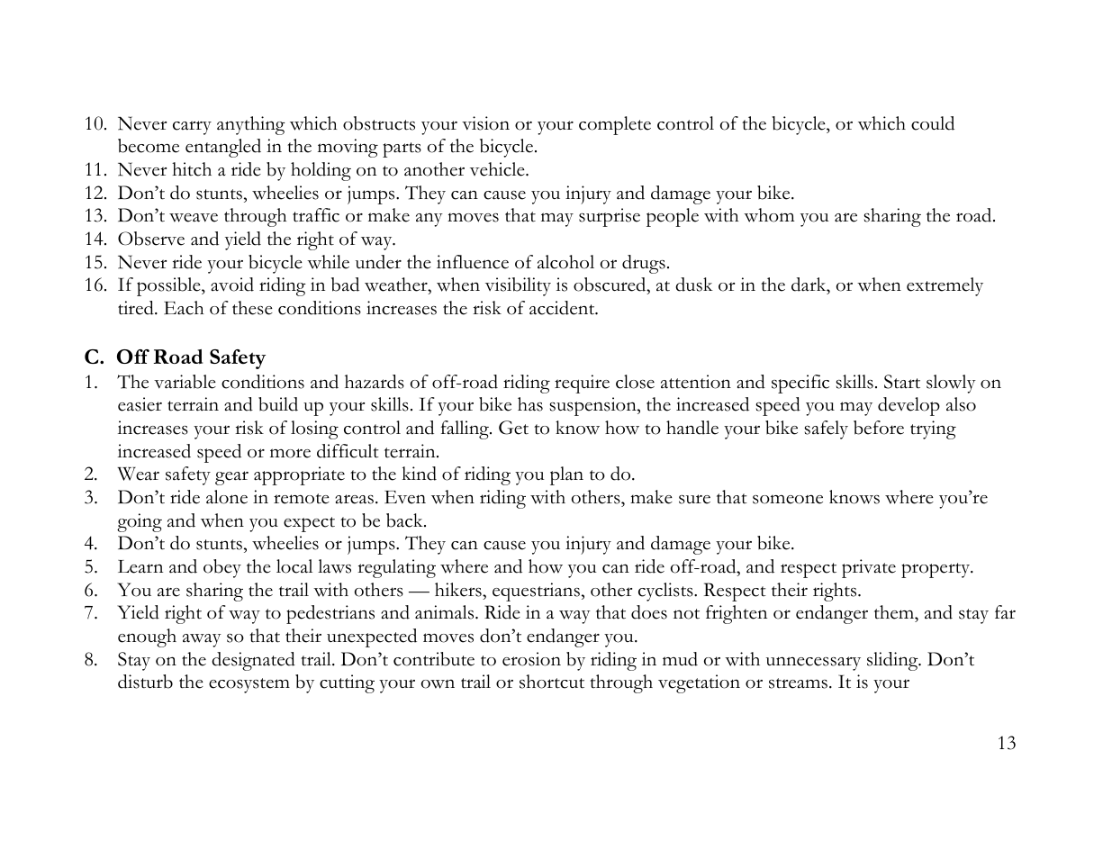 K2 Bike K2 BICYCLE User Manual | Page 12 / 51