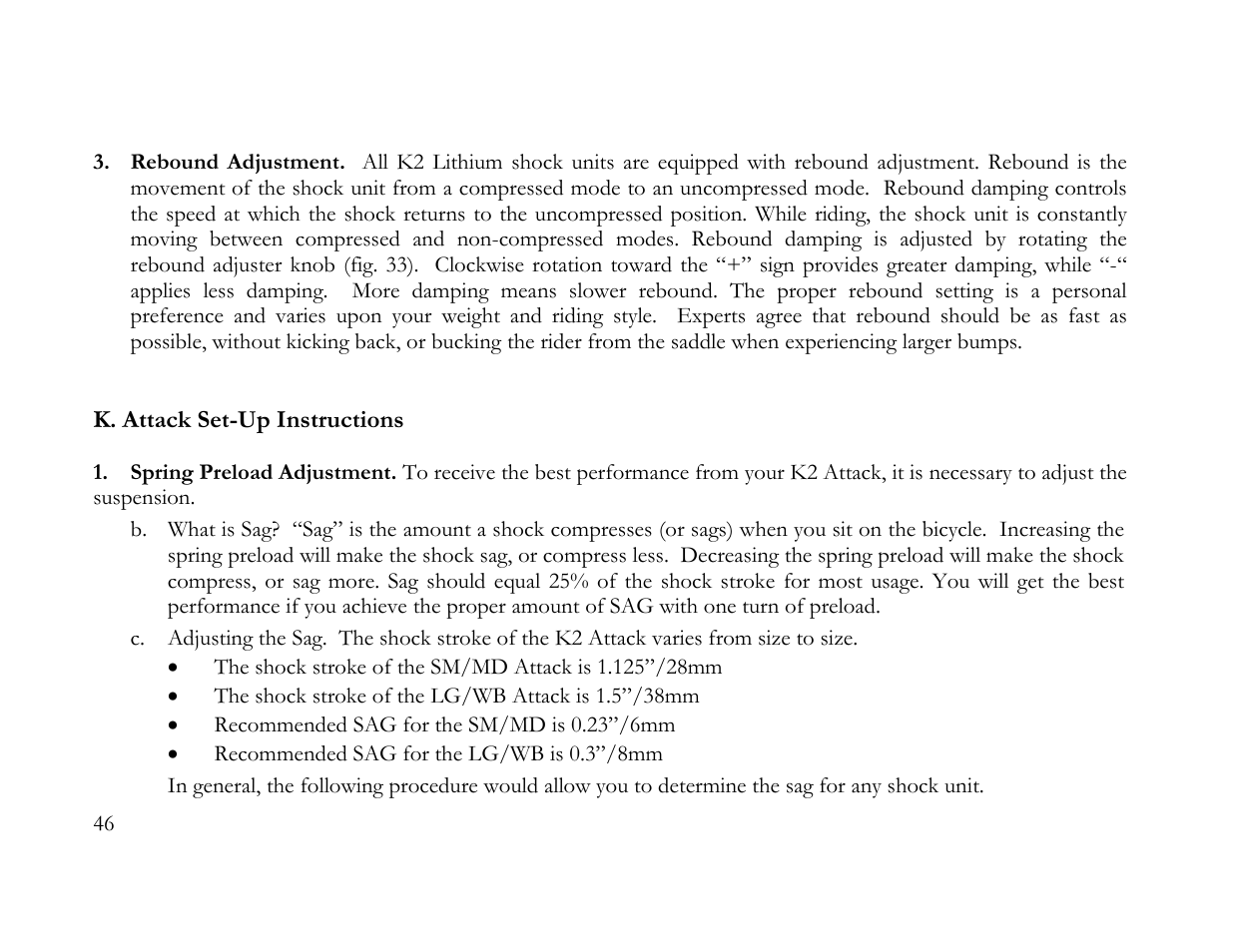 K2 Bike K2 BICYCLE User Manual | Page 45 / 51