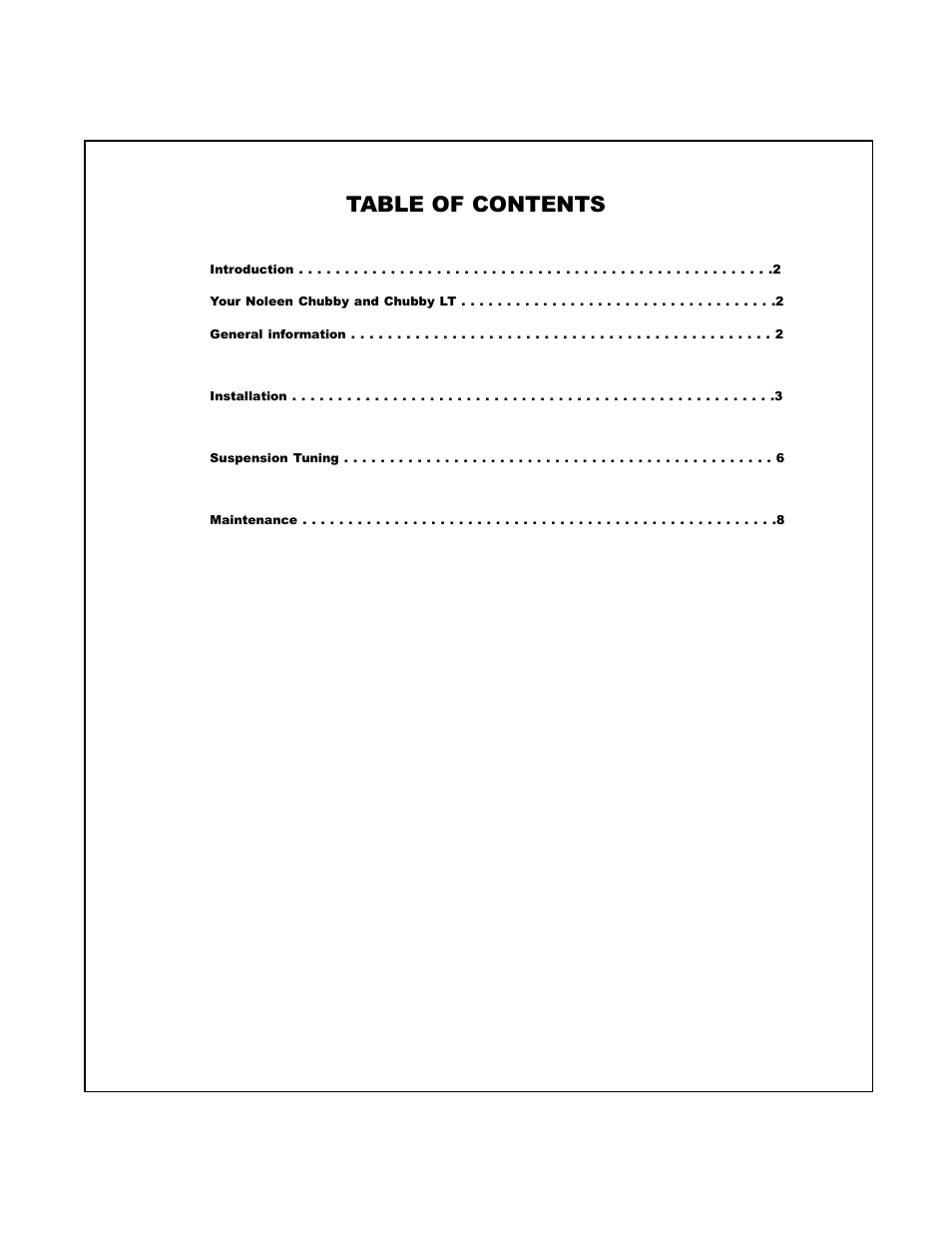 K2 Bike Chubby User Manual | Page 2 / 13