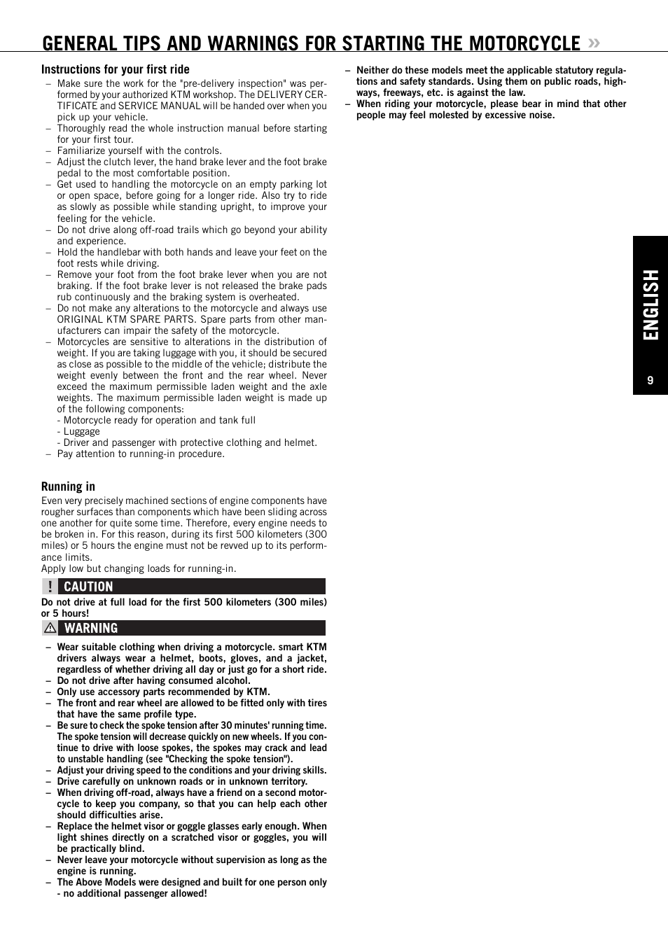 English | KTM 144 SX User Manual | Page 10 / 48