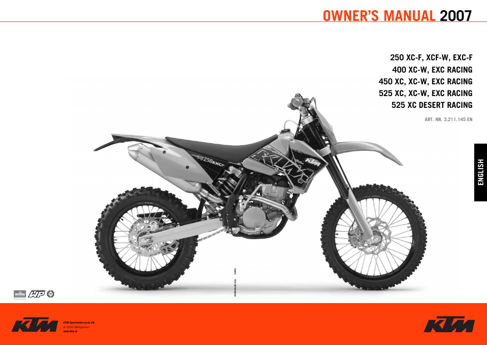 KTM 250 XC-F User Manual | 68 pages