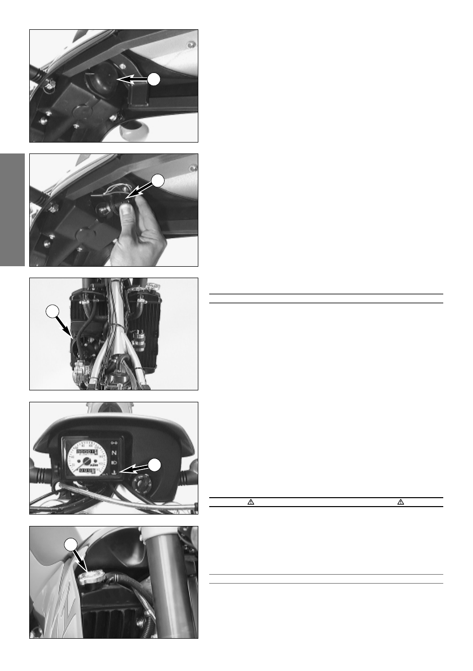 English, Exchanging the brake light and tail light bulb, Cooling system | KTM Supermoto 400/640LC4-E6 User Manual | Page 29 / 46