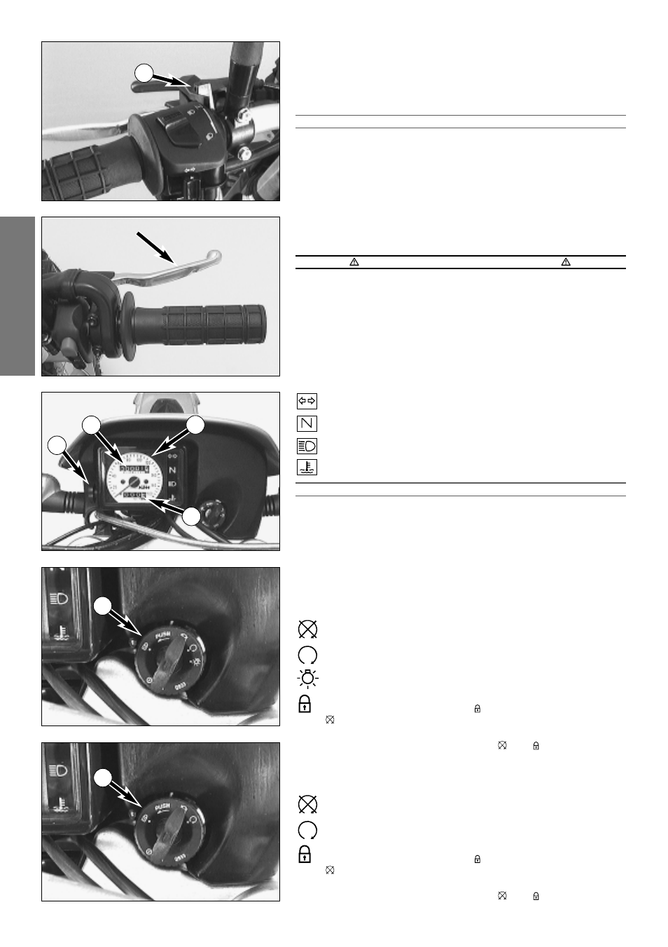 English, 12 3 4 a b c | KTM Supermoto 400/640LC4-E6 User Manual | Page 7 / 46