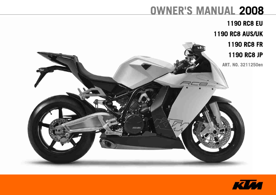 KTM 1190 RC8 FR User Manual | 234 pages