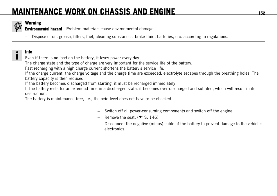 Maintenance work on chassis and engine | KTM 1190 RC8 FR User Manual | Page 154 / 234